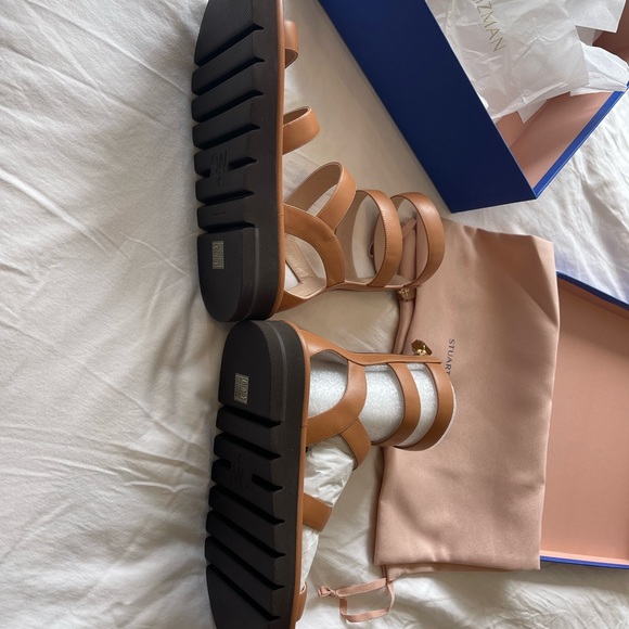 NWT Stuart Weitzman Gala Lift Gladiator Tan Sandals sz 8 - Picture 3 of 5